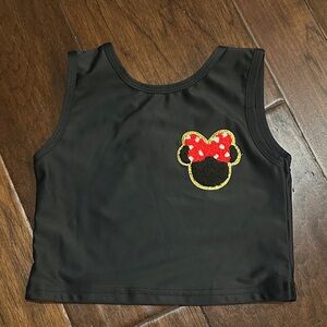 Black Tank Top with Red and Gold Mouse Design